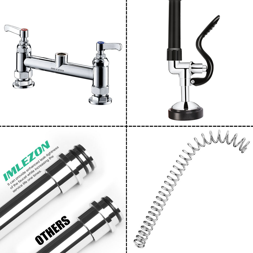 CWM 26” Commercial Faucet with Sprayer (Deck-Mounted)