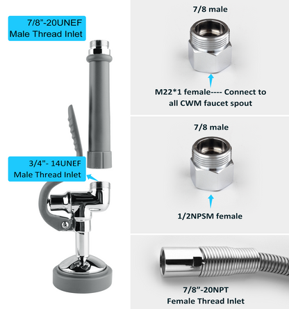 CWM Commercial Sink Sprayer with 45" Hose