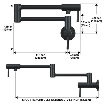 CWM Pot Filler Faucet A,Matte Black