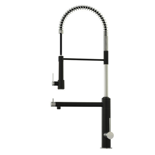 CWM Kitchen Faucet with Pull Down Sprayer,Matte Black