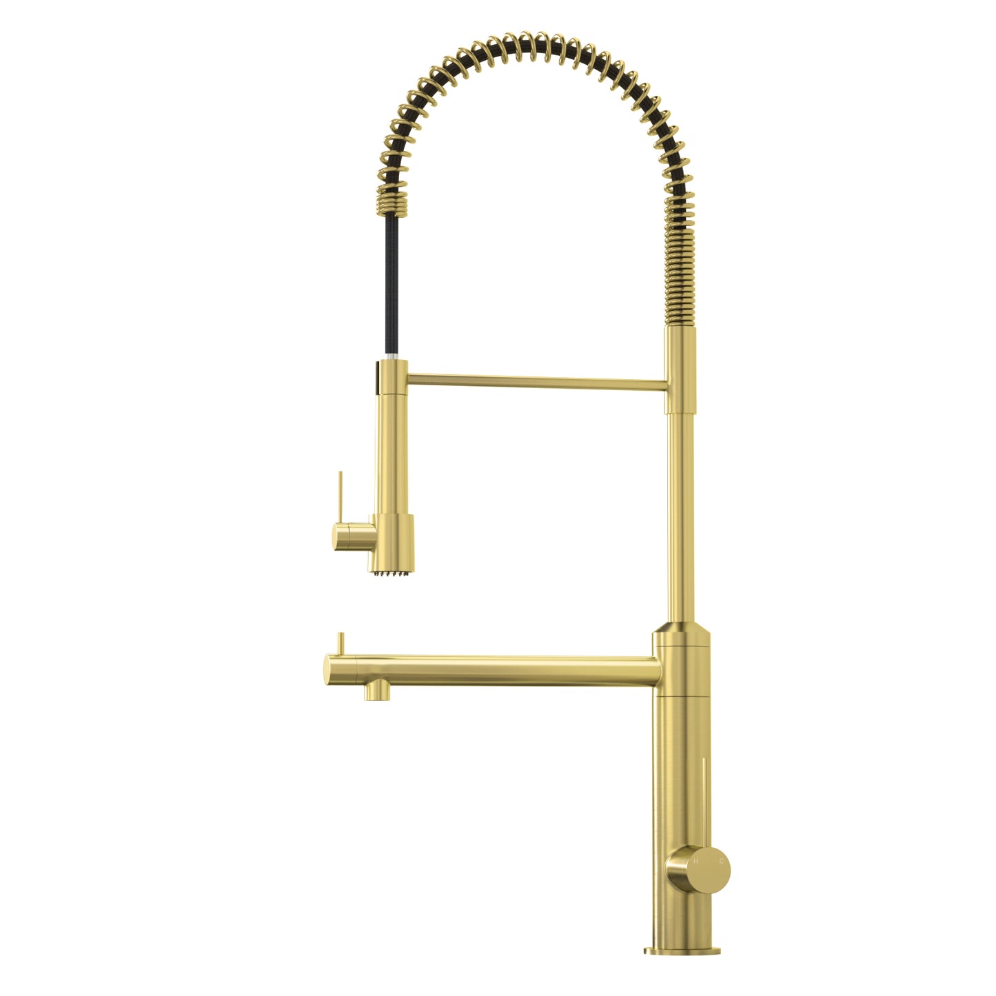 CWM Kitchen Faucet with Pull Down Sprayer,Brushed Gold