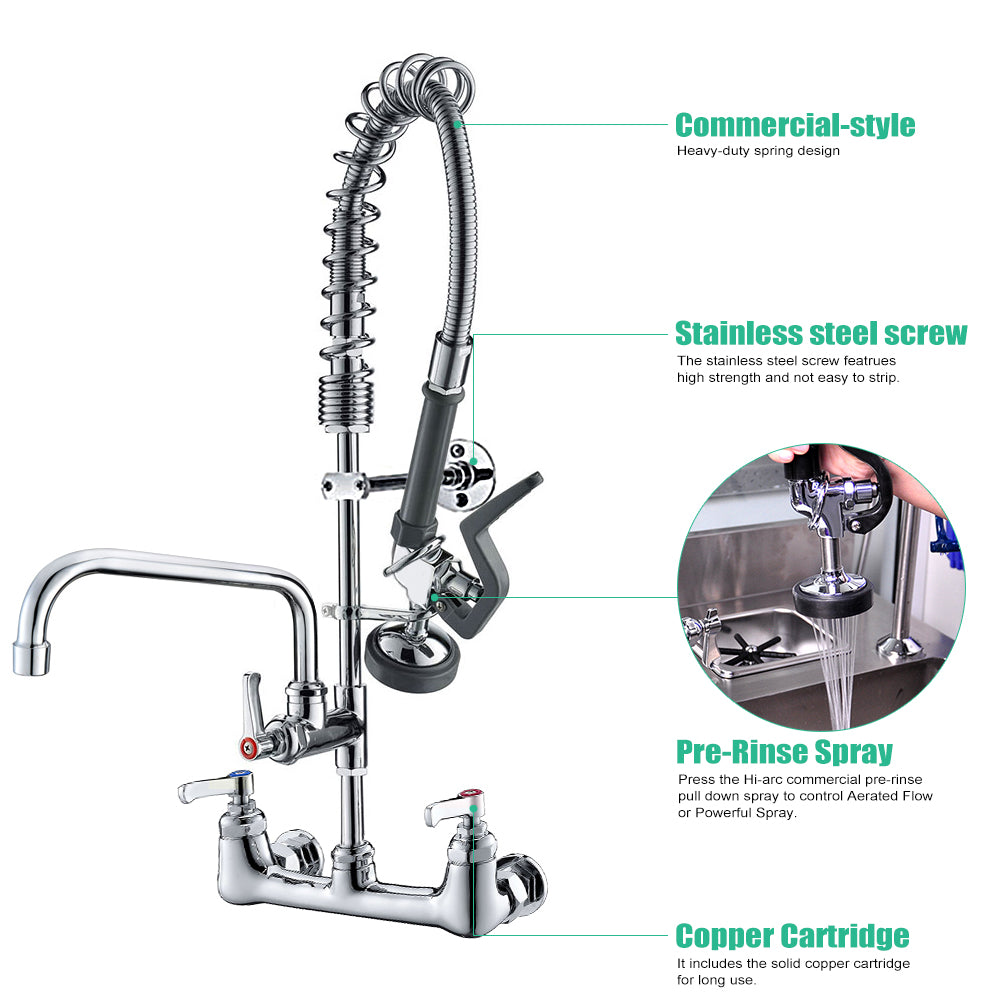 CWM 25" Commercial Faucet with Sprayer