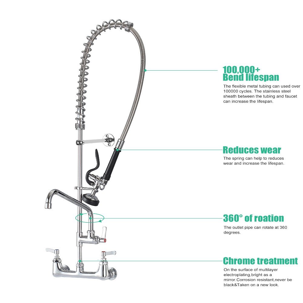 CWM 43" Commercial Faucet with Sprayer