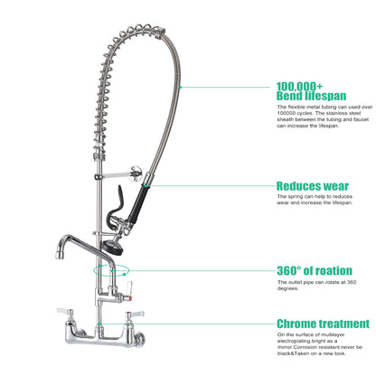 CWM 43" Commercial Faucet with Sprayer