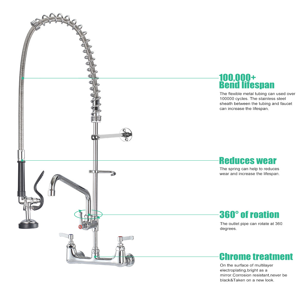 CWM 47" Commercial Faucet with Sprayer