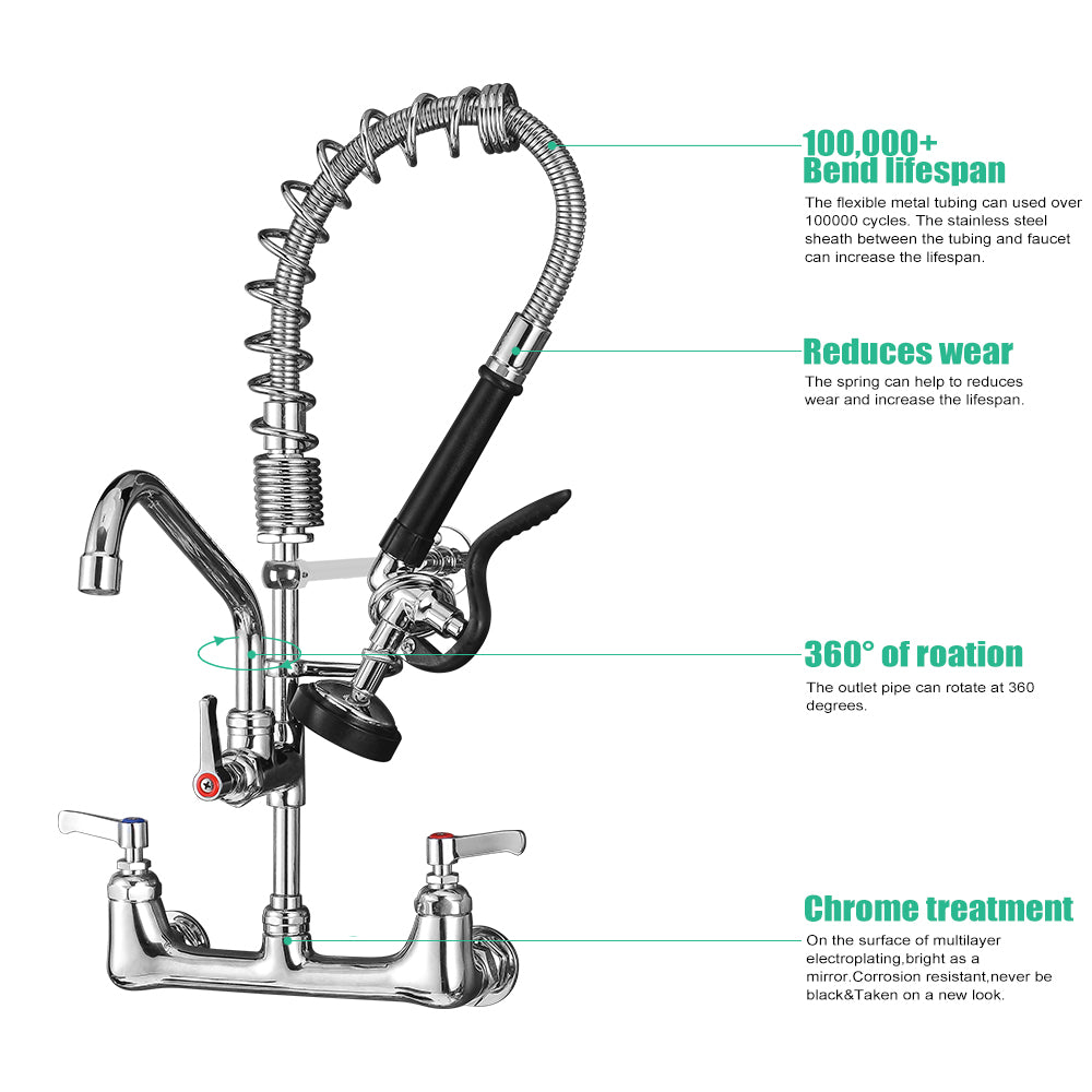 CWM 21" Commercial Faucet with Sprayer