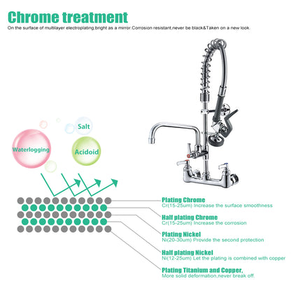 CWM 25" Commercial Faucet with Sprayer