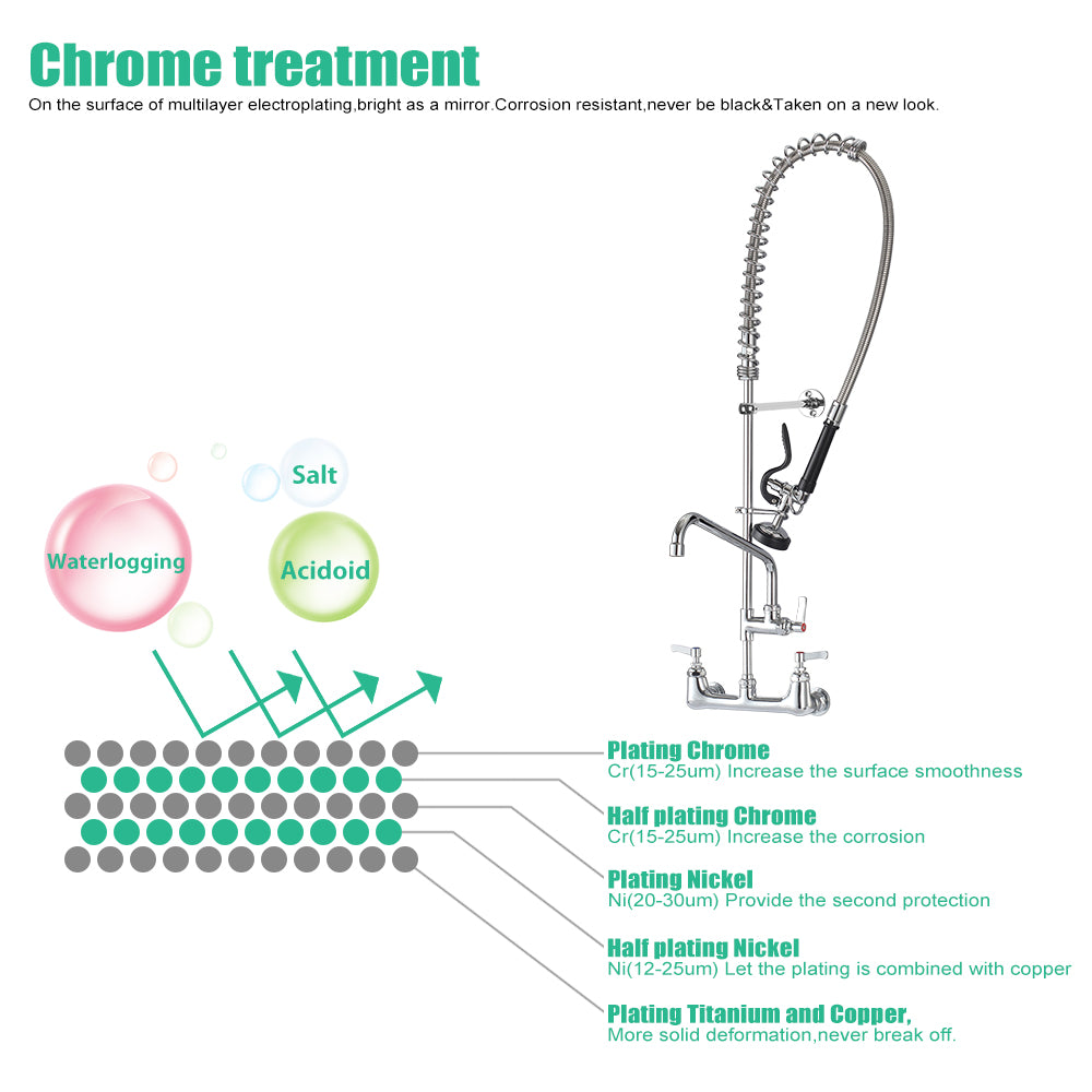 CWM 43" Commercial Faucet with Sprayer