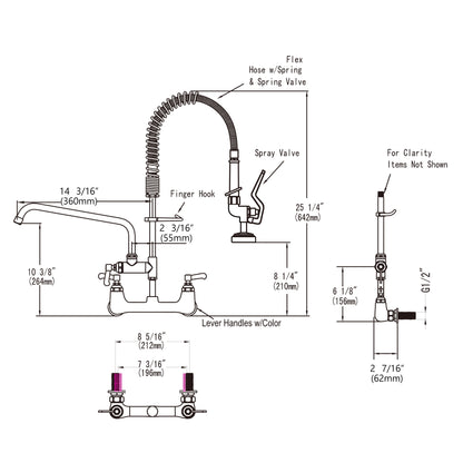 CWM 25" Commercial Faucet with Sprayer