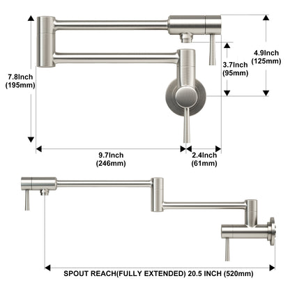 CWM Pot Filler Faucet A,Stainless Steel