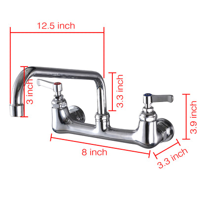 CWM Wall Mount Commercial Faucet with 12" Spout