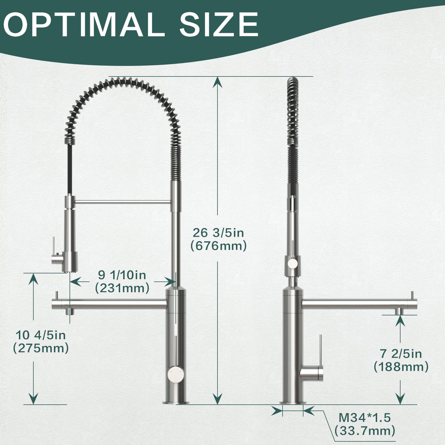 CWM Kitchen Faucet with Pull Down Sprayer,Brushed Nickel